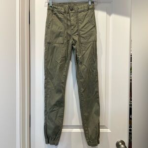 American Eagle Super Stretch Utility Jogger Pants Olive Green Size 0